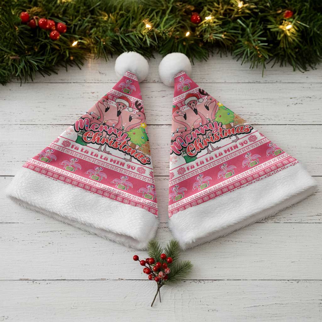Flamingo Pink Christmas Santa Hat Fa La La La Min Go - Wonder Print Shop
