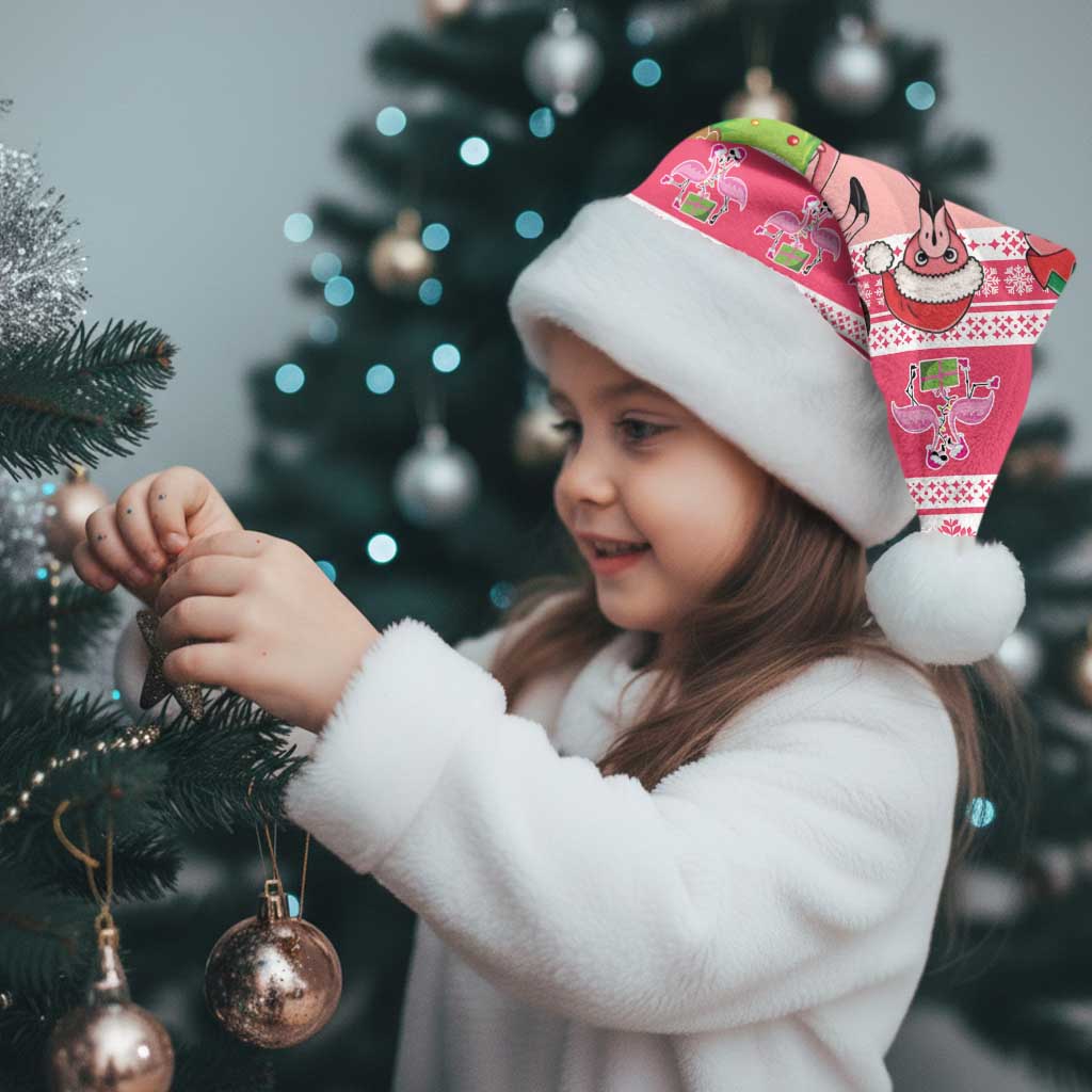 Flamingo Pink Christmas Santa Hat Fa La La La Min Go - Wonder Print Shop