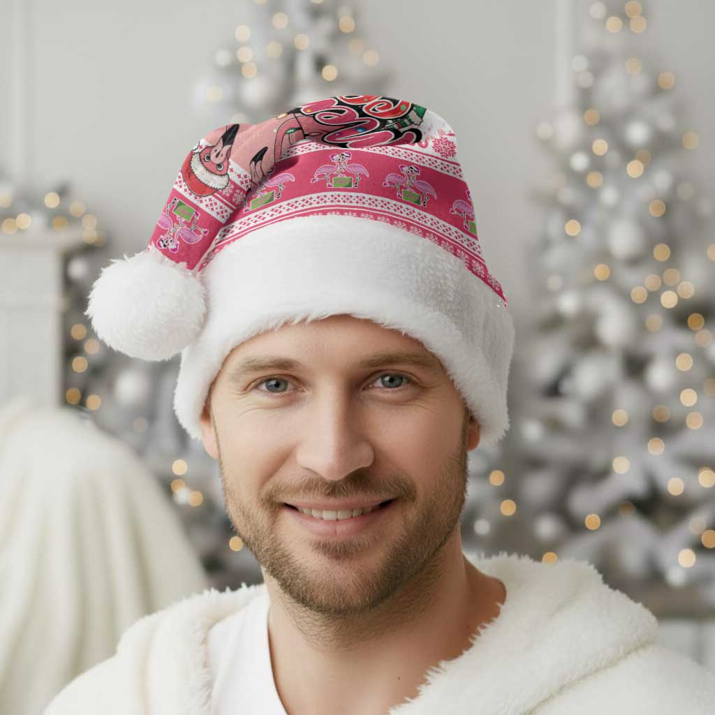 Flamingo Pink Christmas Santa Hat Fa La La La Min Go - Wonder Print Shop