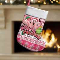 Flamingo Pink Christmas Stocking Fa La La La Min Go - Wonder Print Shop