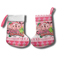 Flamingo Pink Christmas Stocking Fa La La La Min Go - Wonder Print Shop