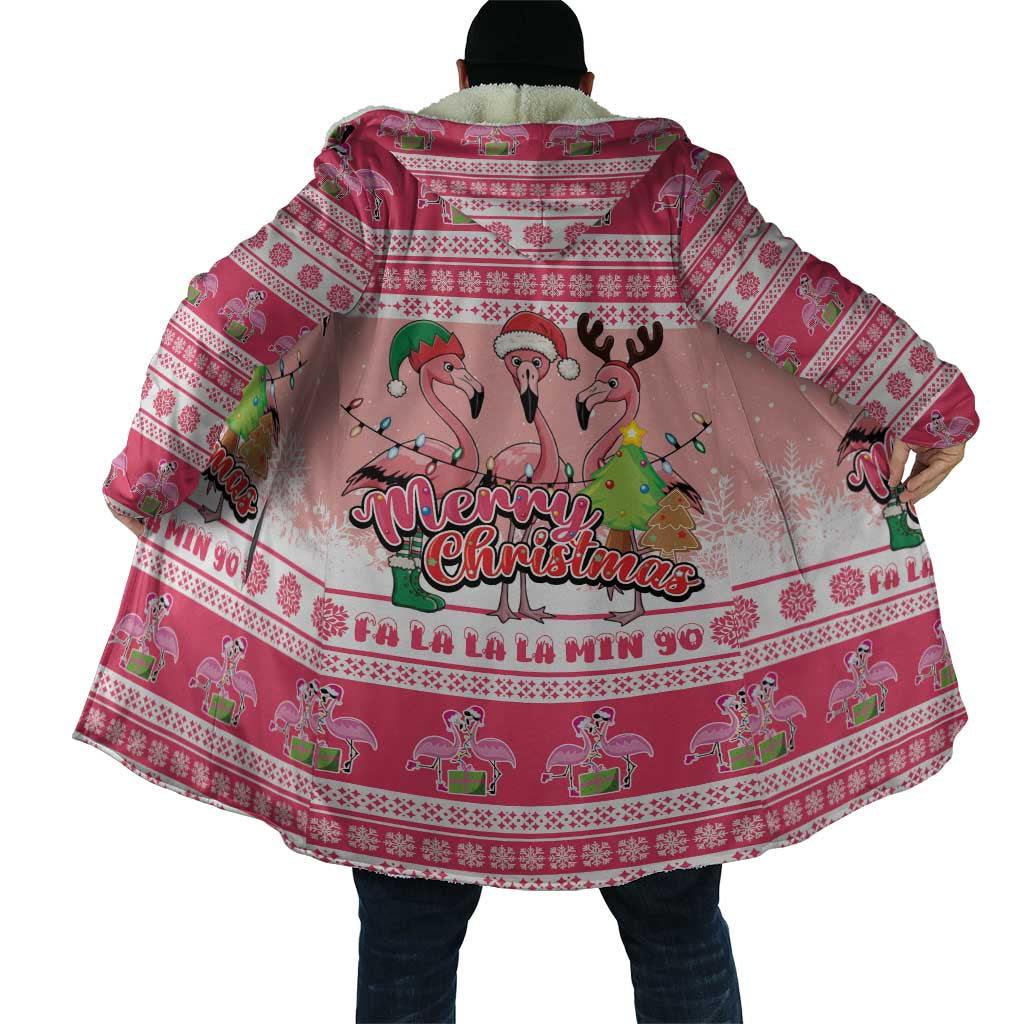 Flamingo Pink Christmas Cloak Fa La La La Min Go - Wonder Print Shop