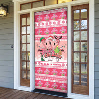 Flamingo Pink Christmas Door Cover Fa La La La Min Go - Wonder Print Shop