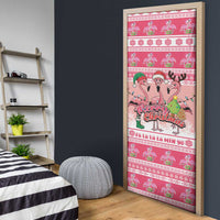 Flamingo Pink Christmas Door Cover Fa La La La Min Go - Wonder Print Shop