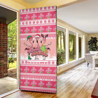 Flamingo Pink Christmas Door Cover Fa La La La Min Go - Wonder Print Shop