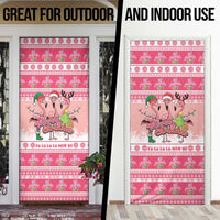 Flamingo Pink Christmas Door Cover Fa La La La Min Go - Wonder Print Shop