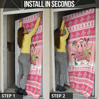 Flamingo Pink Christmas Door Cover Fa La La La Min Go - Wonder Print Shop
