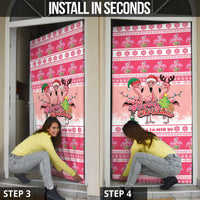 Flamingo Pink Christmas Door Cover Fa La La La Min Go - Wonder Print Shop