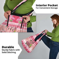 Flamingo Pink Christmas Grocery Bag Fa La La La Min Go - Wonder Print Shop