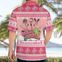 Flamingo Pink Christmas Hawaiian Shirt Fa La La La Min Go - Wonder Print Shop