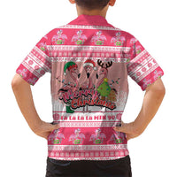 Flamingo Pink Christmas Hawaiian Shirt Fa La La La Min Go - Wonder Print Shop