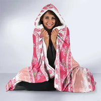 Flamingo Pink Christmas Hooded Blanket Fa La La La Min Go - Wonder Print Shop