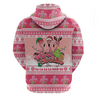 Flamingo Pink Christmas Hoodie Fa La La La Min Go - Wonder Print Shop
