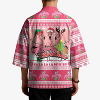 Flamingo Pink Christmas Kimono Fa La La La Min Go - Wonder Print Shop
