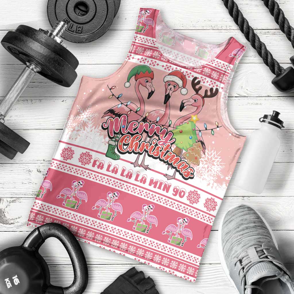 Flamingo Pink Christmas Men Tank Top Fa La La La Min Go - Wonder Print Shop