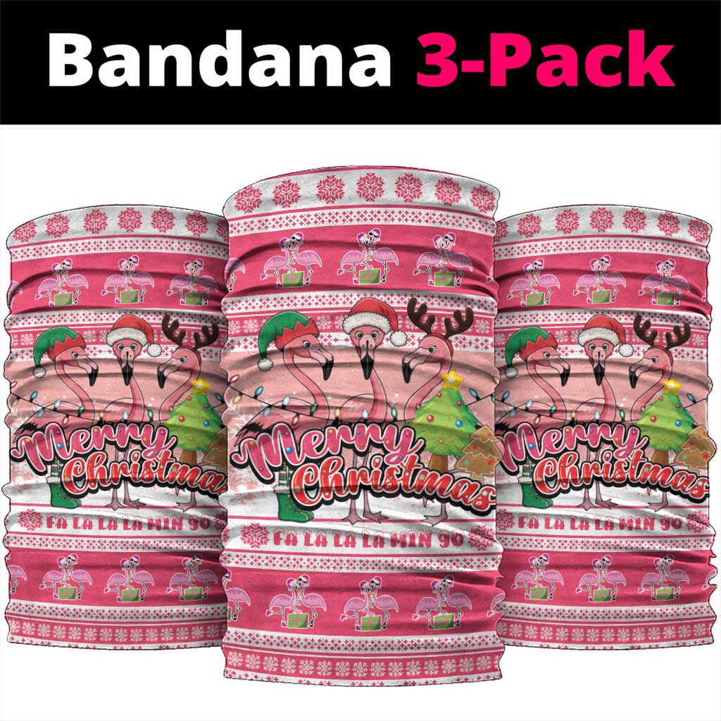 Flamingo Pink Christmas Neck Gaiter Fa La La La Min Go - Wonder Print Shop