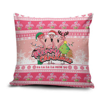 Flamingo Pink Christmas Pillow Cover Fa La La La Min Go - Wonder Print Shop