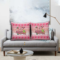 Flamingo Pink Christmas Pillow Cover Fa La La La Min Go - Wonder Print Shop
