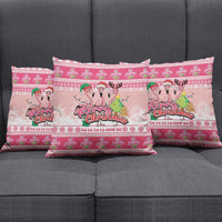 Flamingo Pink Christmas Pillow Cover Fa La La La Min Go - Wonder Print Shop