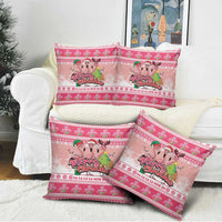 Flamingo Pink Christmas Pillow Cover Fa La La La Min Go - Wonder Print Shop