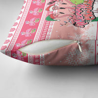 Flamingo Pink Christmas Pillow Cover Fa La La La Min Go - Wonder Print Shop