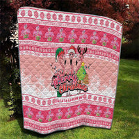 Flamingo Pink Christmas Quilt Fa La La La Min Go - Wonder Print Shop