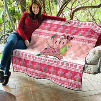 Flamingo Pink Christmas Quilt Fa La La La Min Go - Wonder Print Shop