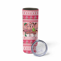 Flamingo Pink Christmas Skinny Tumbler Fa La La La Min Go - Wonder Print Shop