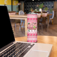 Flamingo Pink Christmas Skinny Tumbler Fa La La La Min Go - Wonder Print Shop