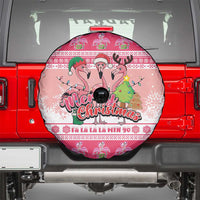 Flamingo Pink Christmas Spare Tire Cover Fa La La La Min Go - Wonder Print Shop