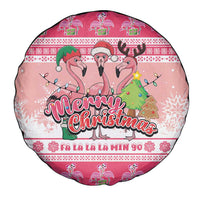 Flamingo Pink Christmas Spare Tire Cover Fa La La La Min Go - Wonder Print Shop