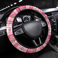 Flamingo Pink Christmas Steering Wheel Cover Fa La La La Min Go - Wonder Print Shop