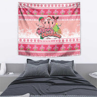 Flamingo Pink Christmas Tapestry Fa La La La Min Go - Wonder Print Shop