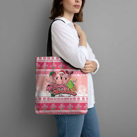 Flamingo Pink Christmas Tote Bag Fa La La La Min Go - Wonder Print Shop