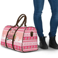 Flamingo Pink Christmas Travel Bag Fa La La La Min Go - Wonder Print Shop