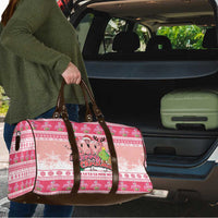 Flamingo Pink Christmas Travel Bag Fa La La La Min Go - Wonder Print Shop