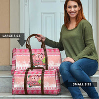 Flamingo Pink Christmas Travel Bag Fa La La La Min Go - Wonder Print Shop