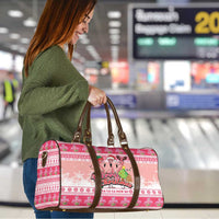 Flamingo Pink Christmas Travel Bag Fa La La La Min Go - Wonder Print Shop