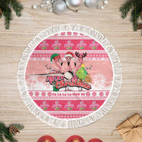 Flamingo Pink Christmas Tree Skirt Fa La La La Min Go - Wonder Print Shop