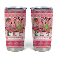 Flamingo Pink Christmas Tumbler Cup Fa La La La Min Go - Wonder Print Shop
