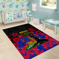 Haiti Independence Day Area Rug Hibiscus Neg Marron - Wonder Print Shop