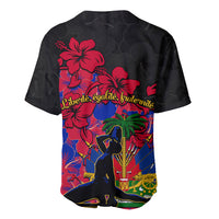 Haiti Independence Day Baseball Jersey Hibiscus Neg Marron - Wonder Print Shop