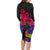 Haiti Independence Day Family Matching Long Sleeve Bodycon Dress and Hawaiian Shirt Hibiscus Neg Marron - Wonder Print Shop