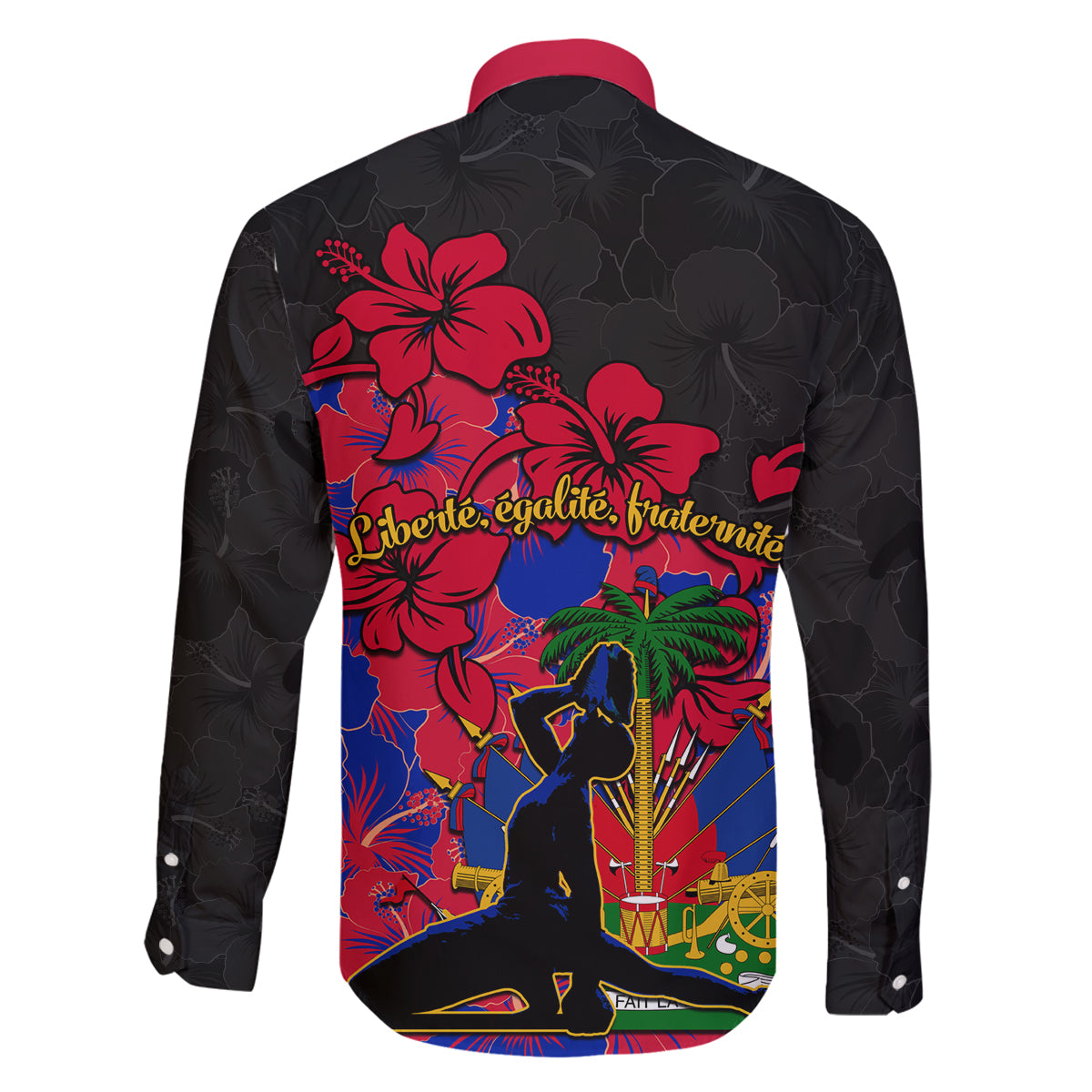 Haiti Independence Day Family Matching Puletasi Dress and Hawaiian Shirt Hibiscus Neg Marron - Wonder Print Shop