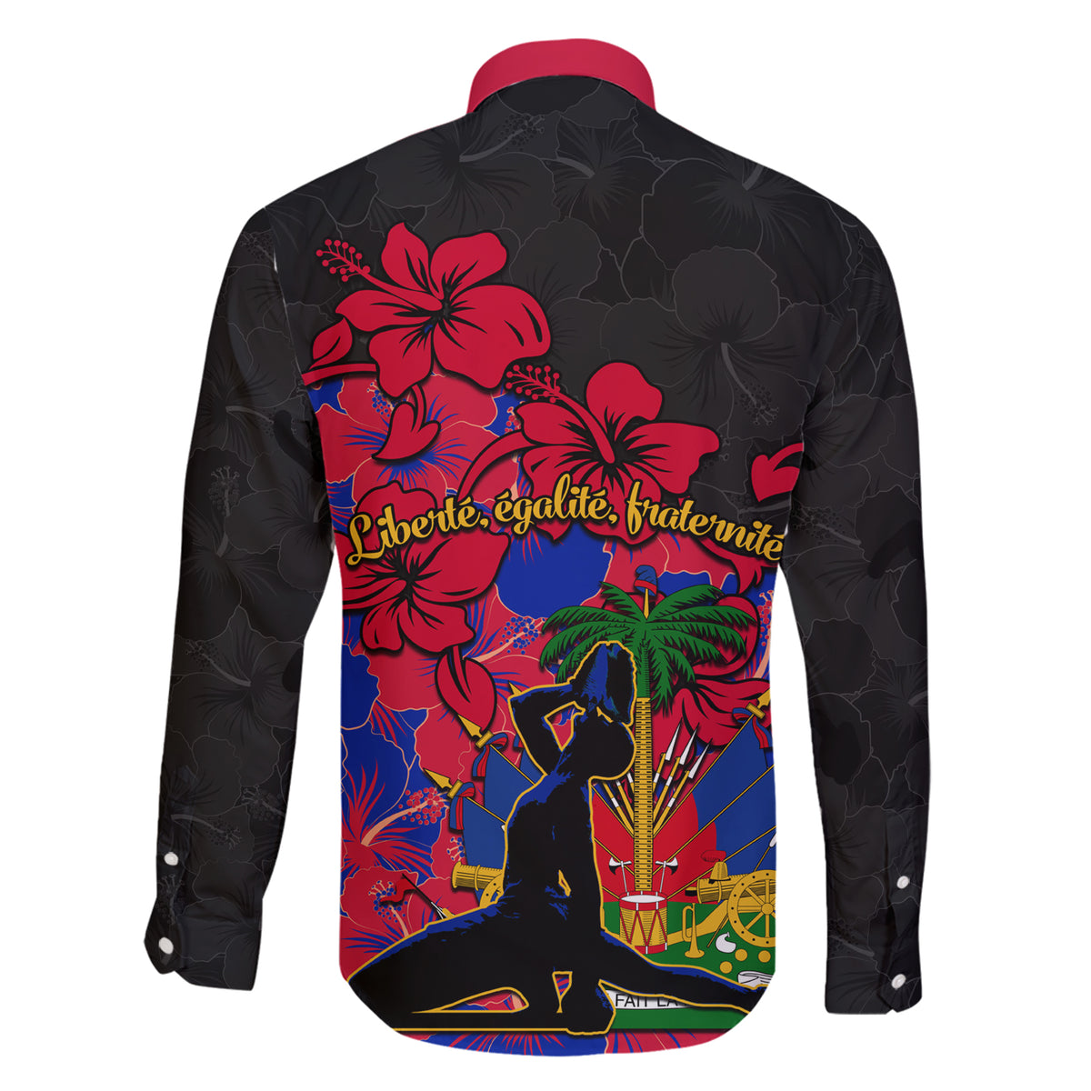 Haiti Independence Day Family Matching Short Sleeve Bodycon Dress and Hawaiian Shirt Hibiscus Neg Marron - Wonder Print Shop