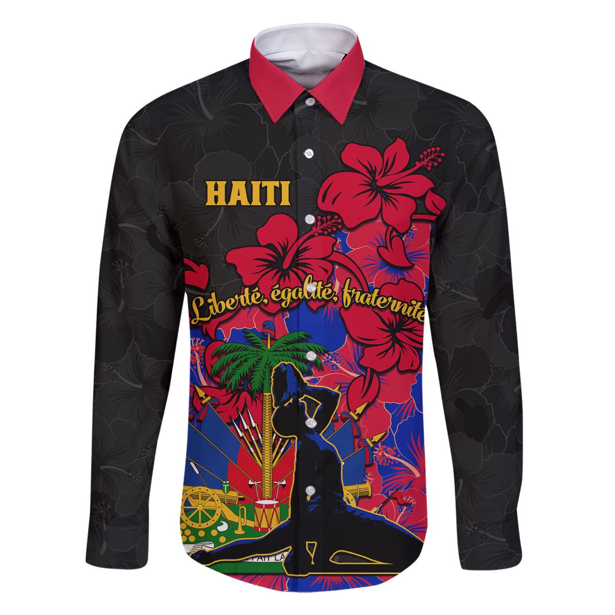 Haiti Independence Day Family Matching Summer Maxi Dress and Hawaiian Shirt Hibiscus Neg Marron - Wonder Print Shop