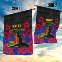 Haiti Independence Day Garden Flag Hibiscus Neg Marron - Wonder Print Shop