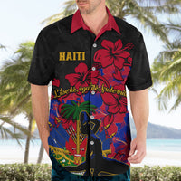 Haiti Independence Day Hawaiian Shirt Hibiscus Neg Marron - Wonder Print Shop
