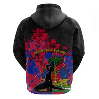 Haiti Independence Day Hoodie Hibiscus Neg Marron - Wonder Print Shop