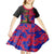 Haiti Independence Day Kid Short Sleeve Dress Hibiscus Neg Marron - Wonder Print Shop